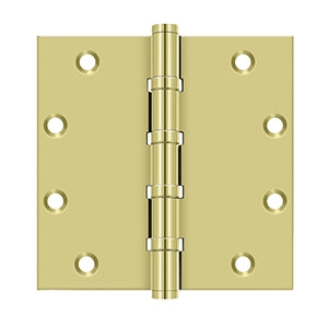 Deltana - Solid Brass Hinges - 5" x 5" Ball Bearing Door Hinge Square Corner (Pairs)