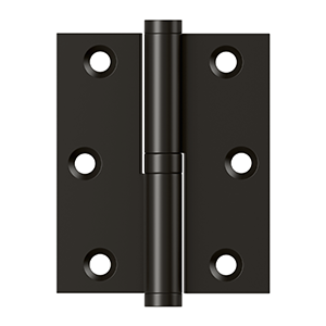 Deltana, DSBLO3025, Lift-Off Hinge, 3" x 2.5", Solid Brass (Each)