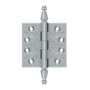 Deltana - Solid Brass Hinges - 3-1/2" x 3-1/2" Ornate Door Hinge Square Corner (Pairs)