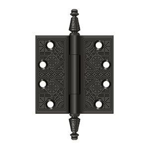 Deltana - Solid Brass Hinges - 4" x 4" Ornate Door Hinge Square Corner (Pairs)