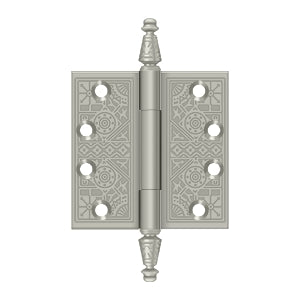 Deltana - Solid Brass Hinges - 4" x 4" Ornate Door Hinge Square Corner (Pairs)