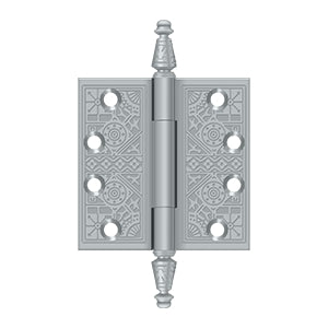 Deltana - Solid Brass Hinges - 4" x 4" Ornate Door Hinge Square Corner (Pairs)