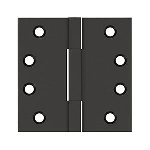 Deltana - Solid Brass Hinges - 4" x 4" Square Barrel Door Hinge Square Corner (Pairs)