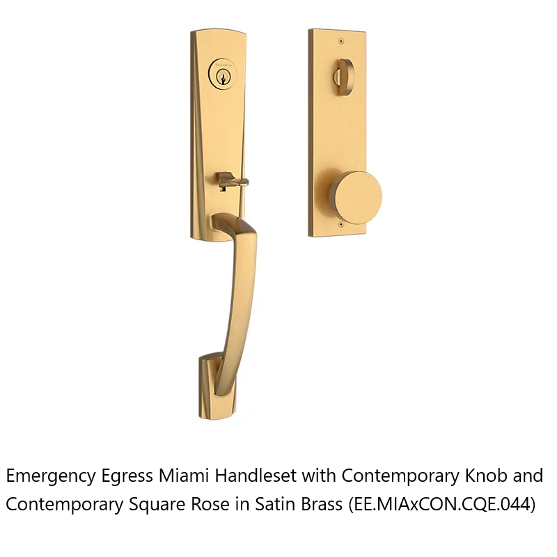 Baldwin - Reserve Collection - Egress Handlesets - Miami 3/4 Escutcheon Tubular Entry Handleset with Interior Knob (Emergency Egress)