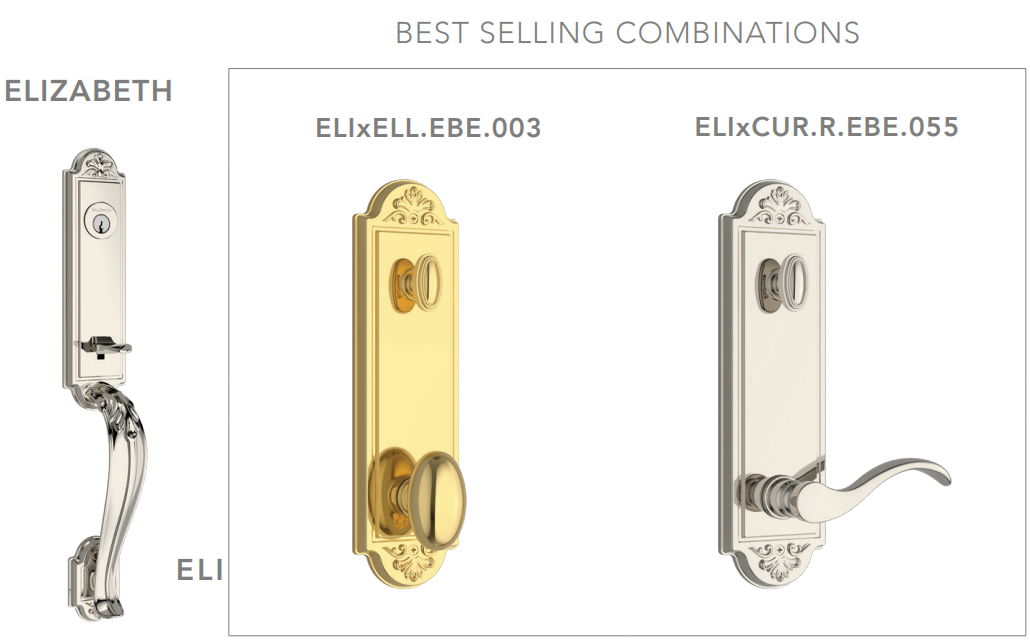 Baldwin - Reserve Collection - Egress Handlesets - Elizabeth 3/4 Escutcheon Tubular Entry Handleset with Interior Knob (Full Dummy)
