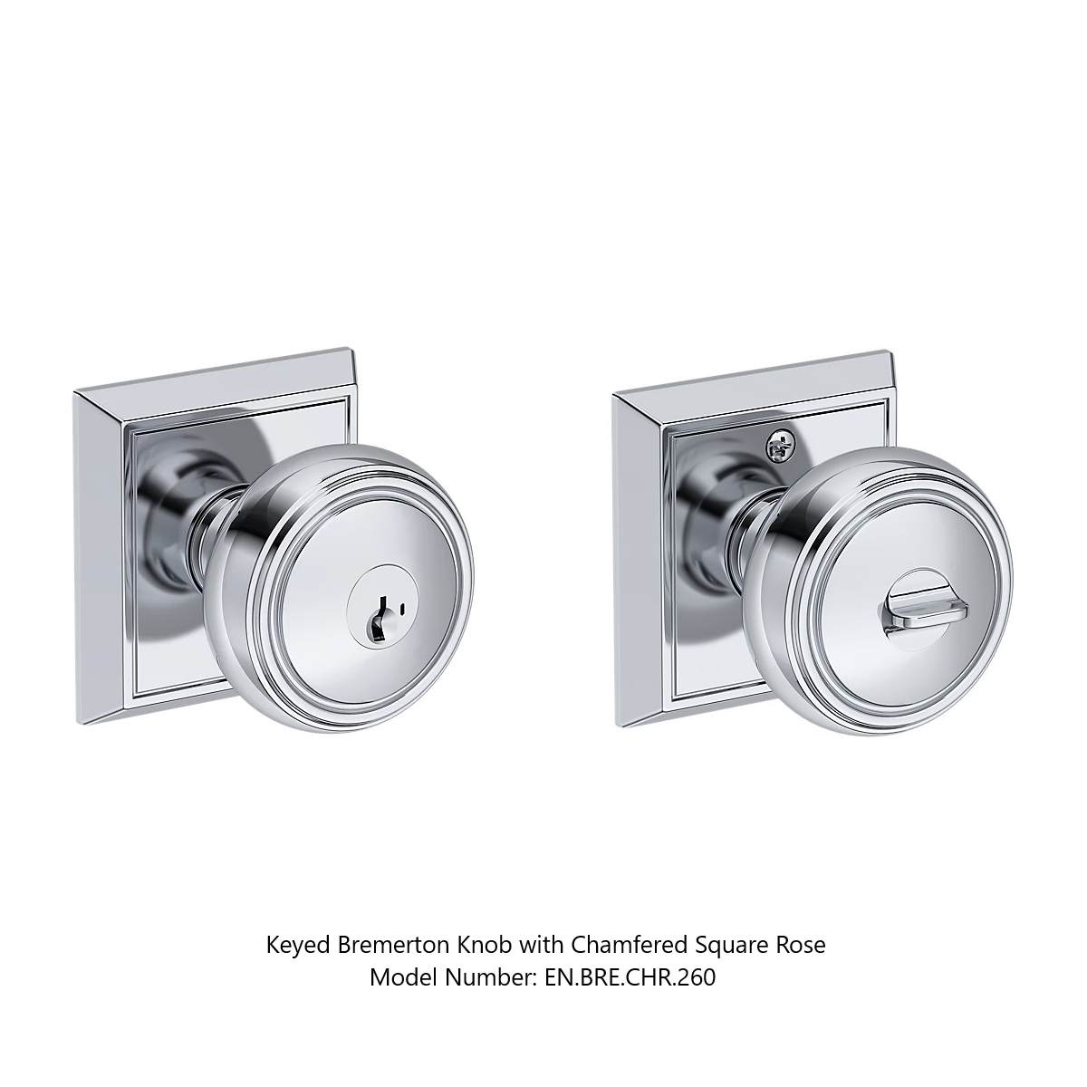 Baldwin - Reserve Collection - Keyed Knobs - Bremerton Door Knob (Entry)