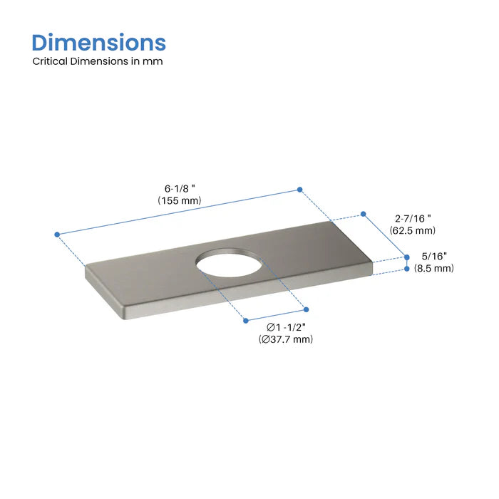 Casa Fixtures - Bathroom Accessories - 6 Inch Quadra Bathroom Faucet Hole Cover (FC-3)