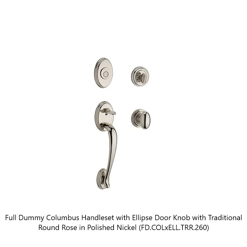 Baldwin - Reserve Collection - Sectional Handlesets - Columbus Tubular Entry Handleset with Interior Knob (Full Dummy)
