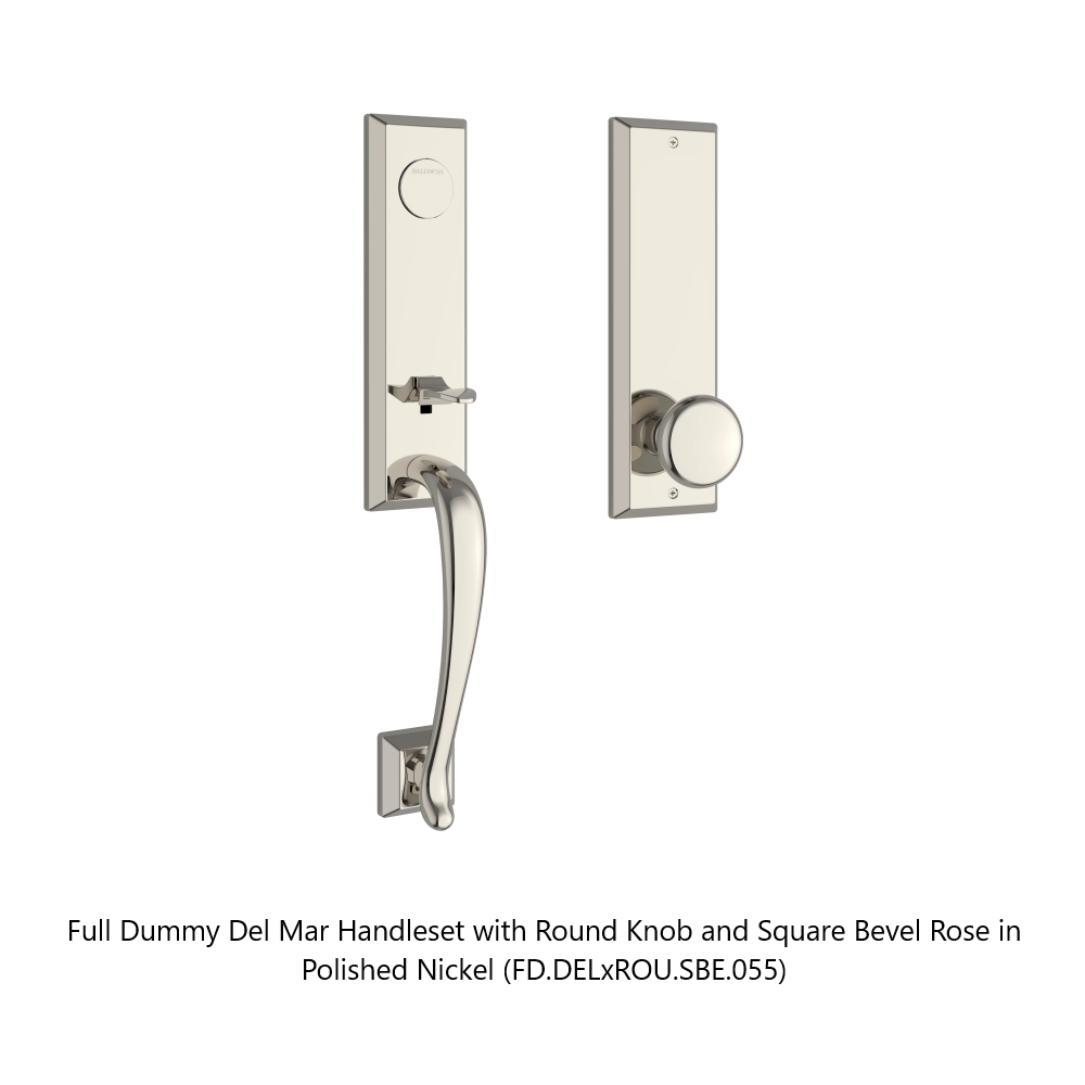 Baldwin - Reserve Collection - Egress Handlesets - Del Mar 3/4 Escutcheon Tubular Entry Handleset with Interior Knob (Full Dummy)