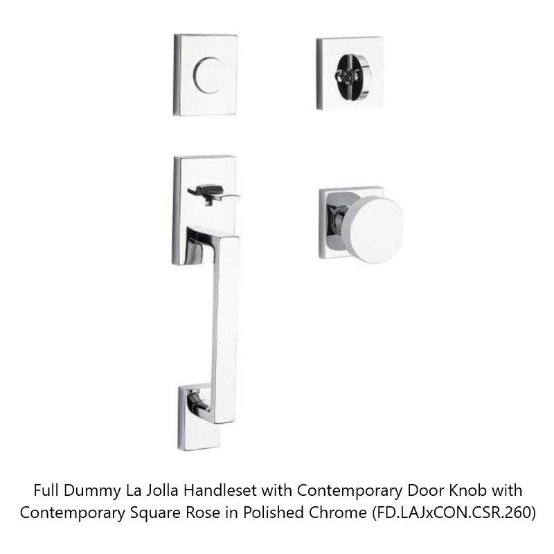 Baldwin - Reserve Collection - Sectional Handlesets - La Jolla Tubular Entry Handleset with Interior Knob (Full Dummy)