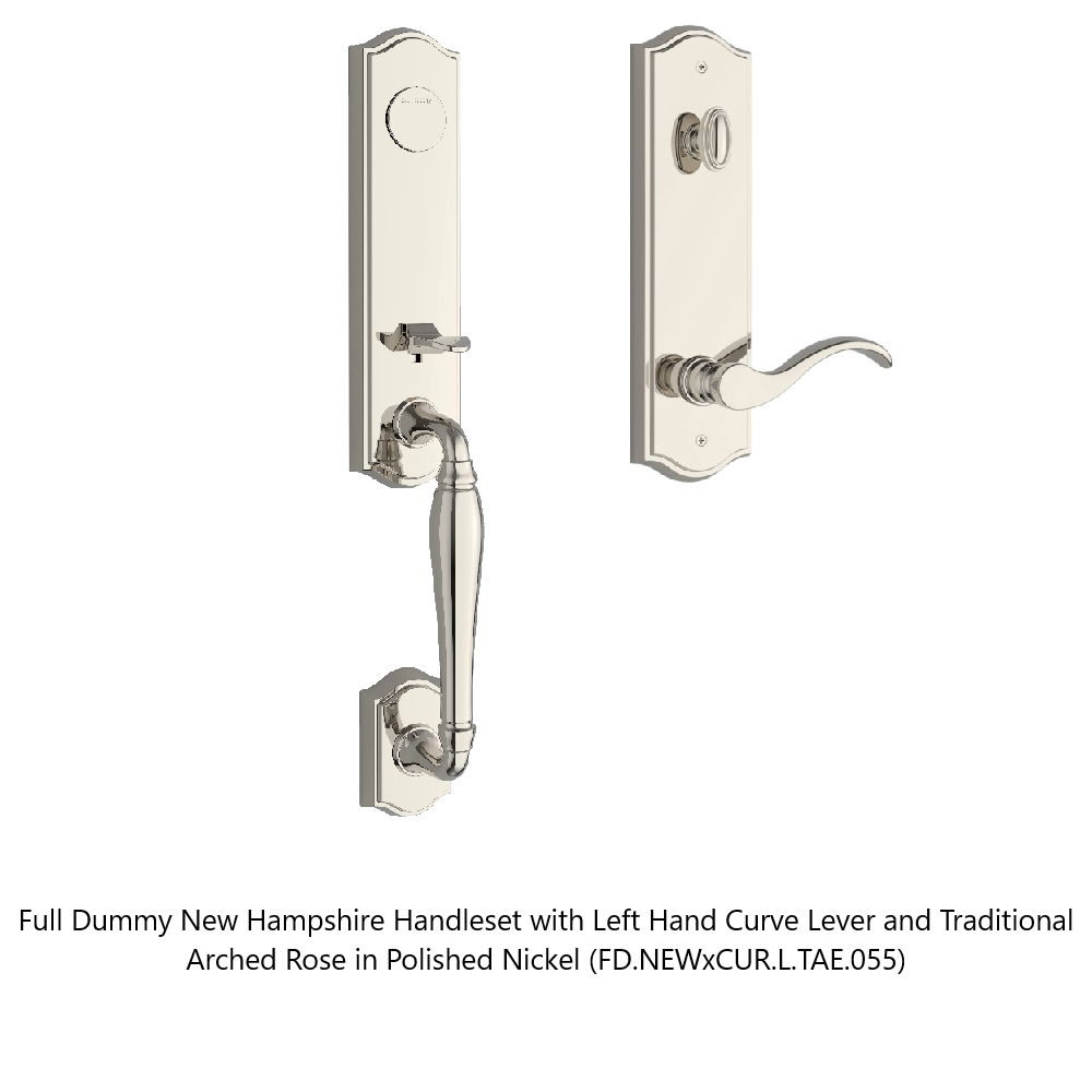 Baldwin - Reserve Collection - Egress Handlesets - New Hampshire 3/4 Escutcheon Tubular Entry Handleset with Interior Lever (Full Dummy)