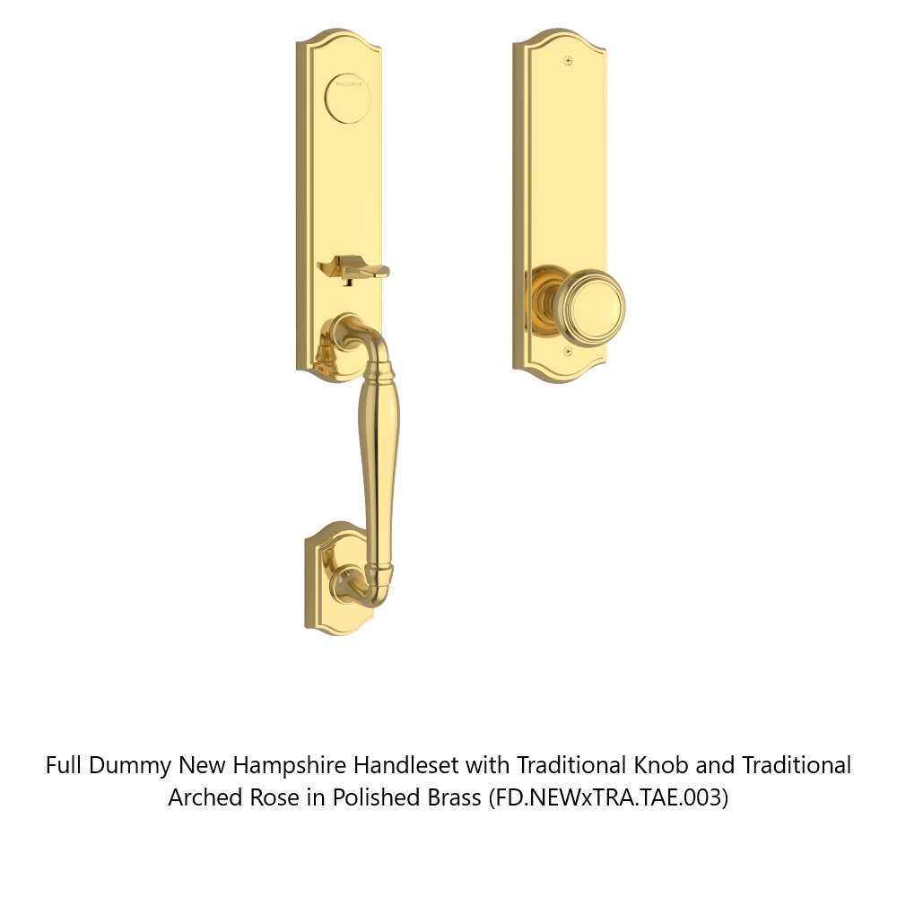 Baldwin - Reserve Collection - Egress Handlesets - New Hampshire 3/4 Escutcheon Tubular Entry Handleset with Interior Knob (Full Dummy)
