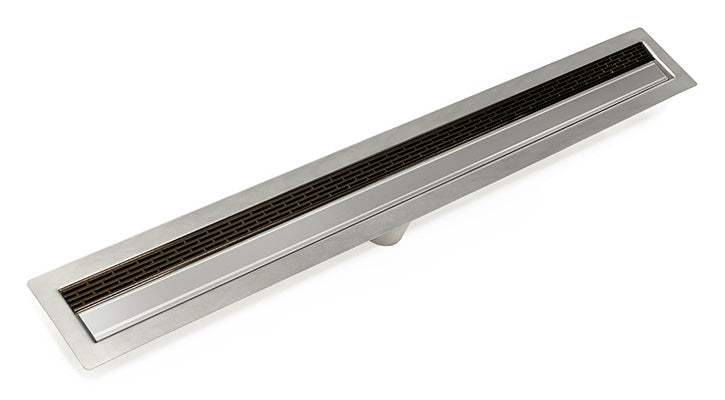 Infinity Drain - Fixed Flange Stainless Channel - FFLT 38 Offset Slotted Linear Drain