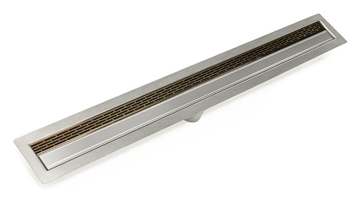 Infinity Drain - Fixed Flange Stainless Channel - FFLT 38 Offset Slotted Linear Drain
