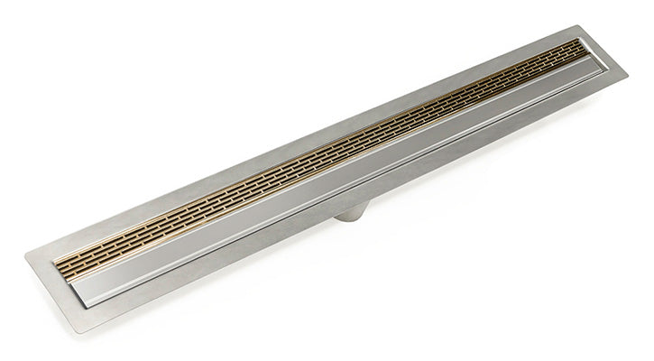Infinity Drain - Fixed Flange Stainless Channel - FFLT 38 Offset Slotted Linear Drain