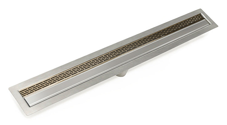 Infinity Drain - Fixed Flange Stainless Channel - FFLT 38 Offset Slotted Linear Drain