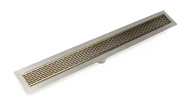 Infinity Drain - Fixed Flange Stainless Channel - FFLT 65 Slotted Linear Drain