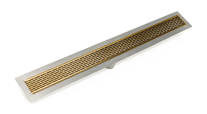 Infinity Drain - Fixed Flange Stainless Channel - FFLT 65 Slotted Linear Drain