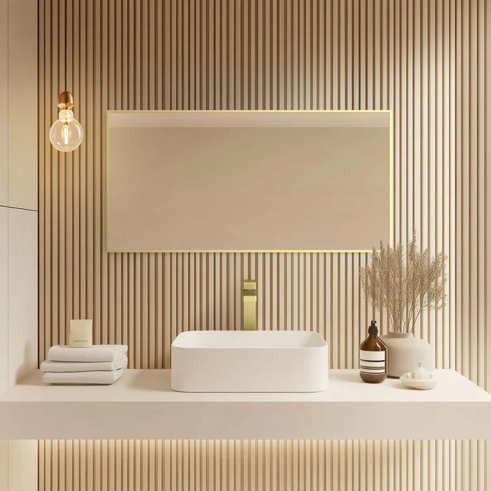 Casa Fixtures - Bathroom Accessories - 18" x 36" Shatterproof Wall Mount Metal Frame Mirror (FM1-1836)