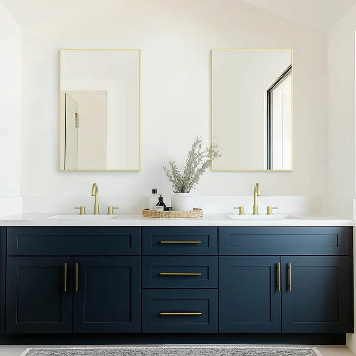 Casa Fixtures - Bathroom Accessories - 24" x 36" Shatterproof Wall Mount Metal Frame Mirror (FM1-2436)