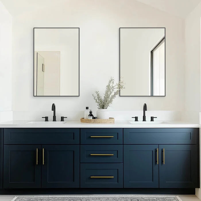 Casa Fixtures - Bathroom Accessories - 24" x 36" Shatterproof Wall Mount Metal Frame Mirror (FM1-2436)