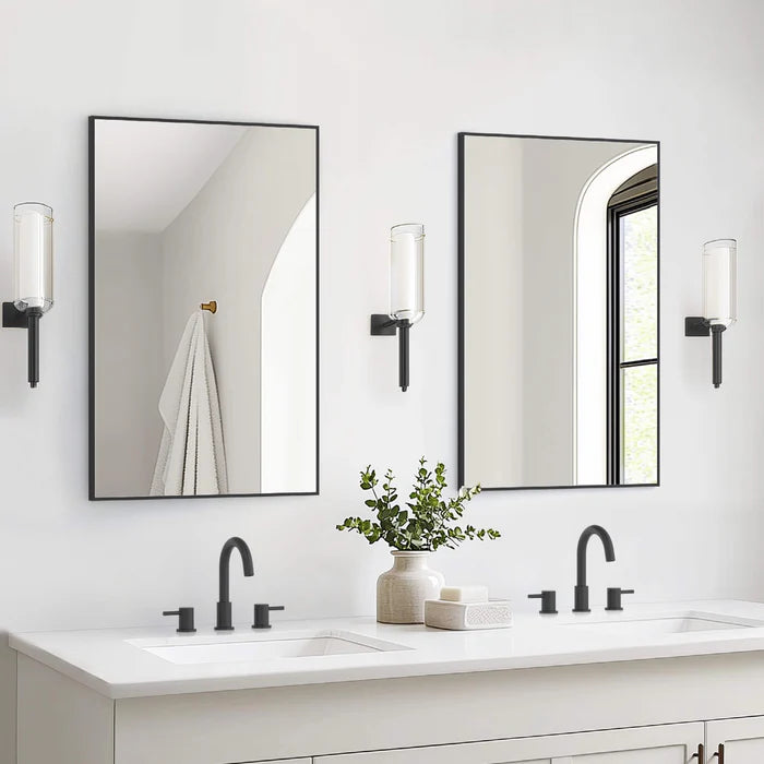 Casa Fixtures - Bathroom Accessories - 24" x 36" Shatterproof Wall Mount Metal Frame Mirror (FM1-2436)