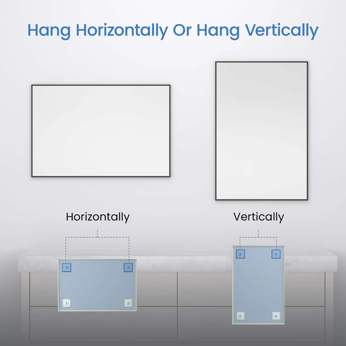 Casa Fixtures - Bathroom Accessories - 24" x 36" Shatterproof Wall Mount Metal Frame Mirror (FM1-2436)