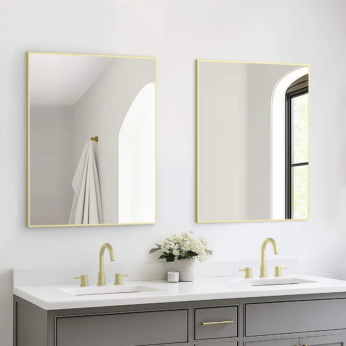 Casa Fixtures - Bathroom Accessories - 30" x 36" Shatterproof Wall Mount Metal Frame Mirror (FM1-3036)