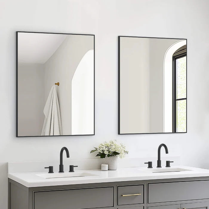 Casa Fixtures - Bathroom Accessories - 30" x 36" Shatterproof Wall Mount Metal Frame Mirror (FM1-3036)