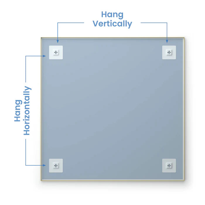 Casa Fixtures - Bathroom Accessories - 36" x 36" Shatterproof Wall Mount Metal Frame Mirror (FM1-3636)