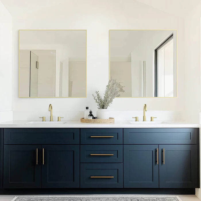 Casa Fixtures - Bathroom Accessories - 36" x 36" Shatterproof Wall Mount Metal Frame Mirror (FM1-3636)