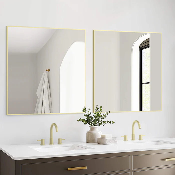 Casa Fixtures - Bathroom Accessories - 36" x 36" Shatterproof Wall Mount Metal Frame Mirror (FM1-3636)