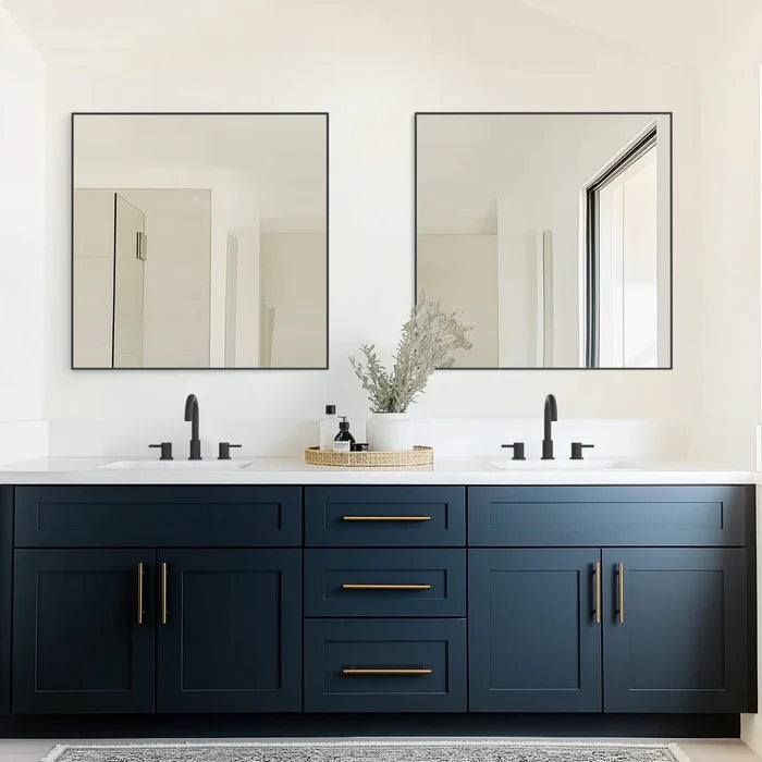 Casa Fixtures - Bathroom Accessories - 36" x 36" Shatterproof Wall Mount Metal Frame Mirror (FM1-3636)