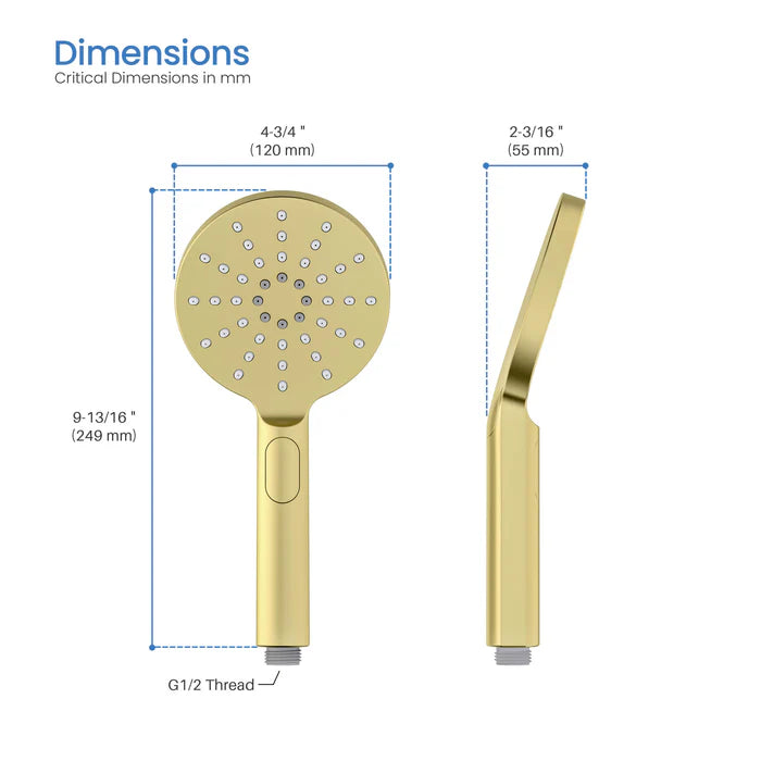 Casa Fixtures - Handheld Shower Head - Halo Premium ABS 3 Mode Handheld Shower Head (HS100)