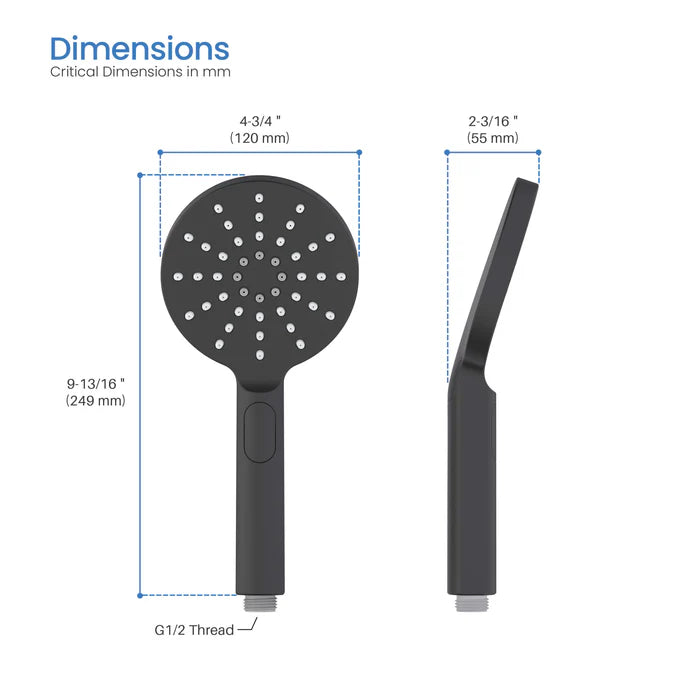 Casa Fixtures - Handheld Shower Head - Halo Premium ABS 3 Mode Handheld Shower Head (HS100)