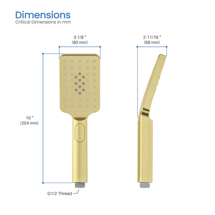 Casa Fixtures - Handheld Shower Head - Quadro Premium ABS 3 Mode Handheld Shower Head (HS101)