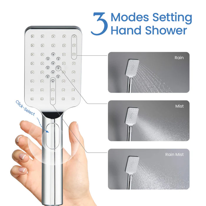 Casa Fixtures - Handheld Shower Head - Quadro Premium ABS 3 Mode Handheld Shower Head (HS101)