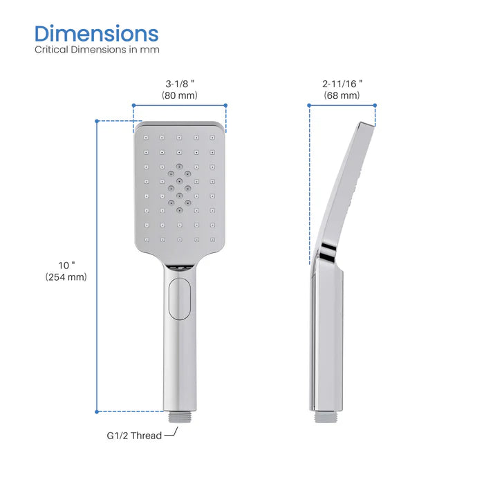 Casa Fixtures - Handheld Shower Head - Quadro Premium ABS 3 Mode Handheld Shower Head (HS101)
