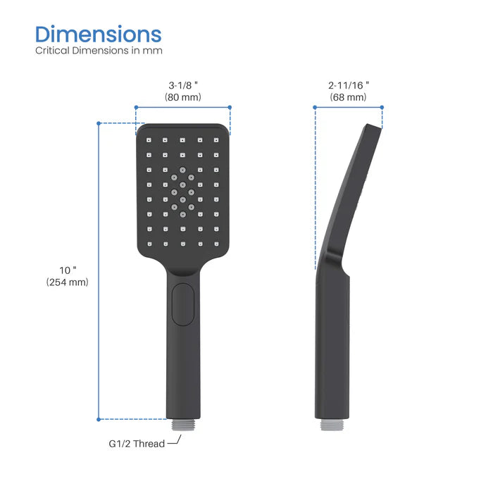 Casa Fixtures - Handheld Shower Head - Quadro Premium ABS 3 Mode Handheld Shower Head (HS101)