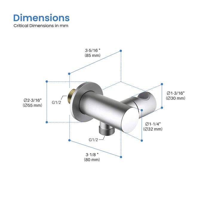 Casa Fixtures - Handshower Holder - Halo Wall Mounted Angle Adjustable Handheld Shower Holder (HSH100)