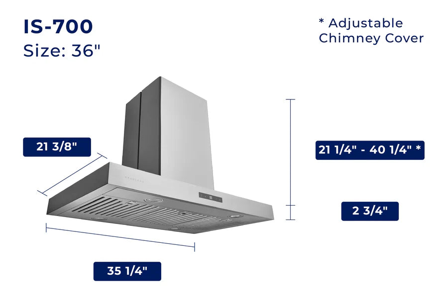 Hauslane - Island Range Hood - IS-700 Range Hood