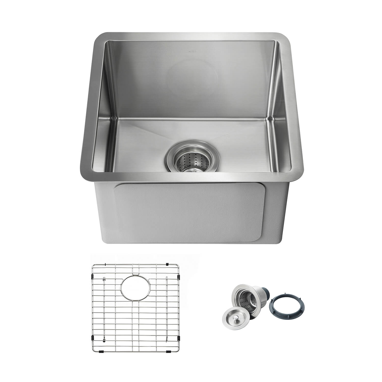 KIBI 16″ Undermount Single Bowl Stainless Steel Kitchen Sink  K1-S16