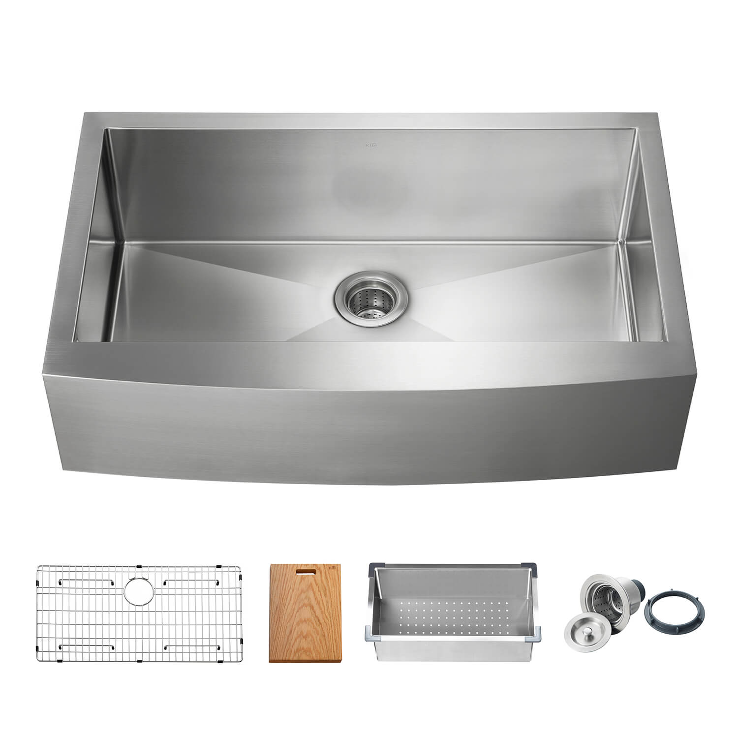 KIBI 36″ Undermount Single Bowl Stainless Steel Kitchen Sink Work Station K1-SF36T