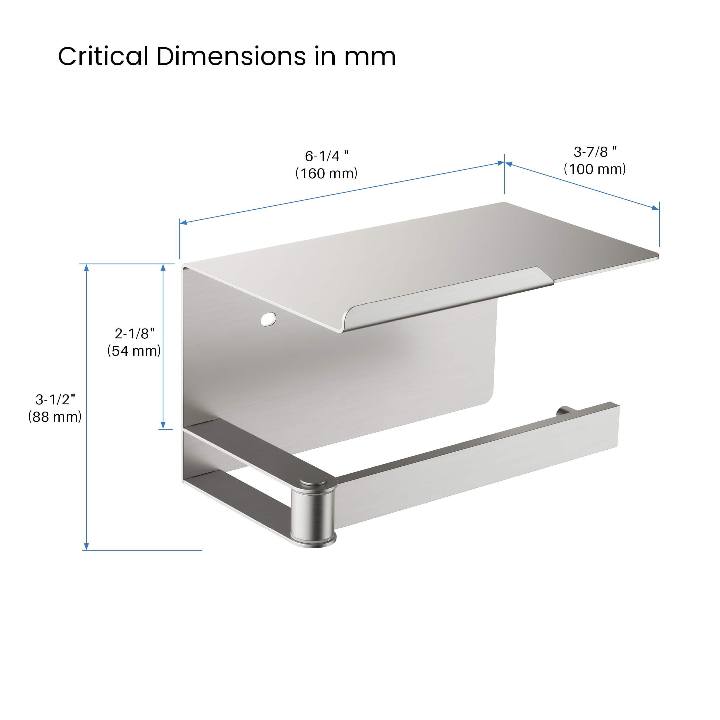 KIBI Deco Toilet Paper Holder with Platform - KBA1209