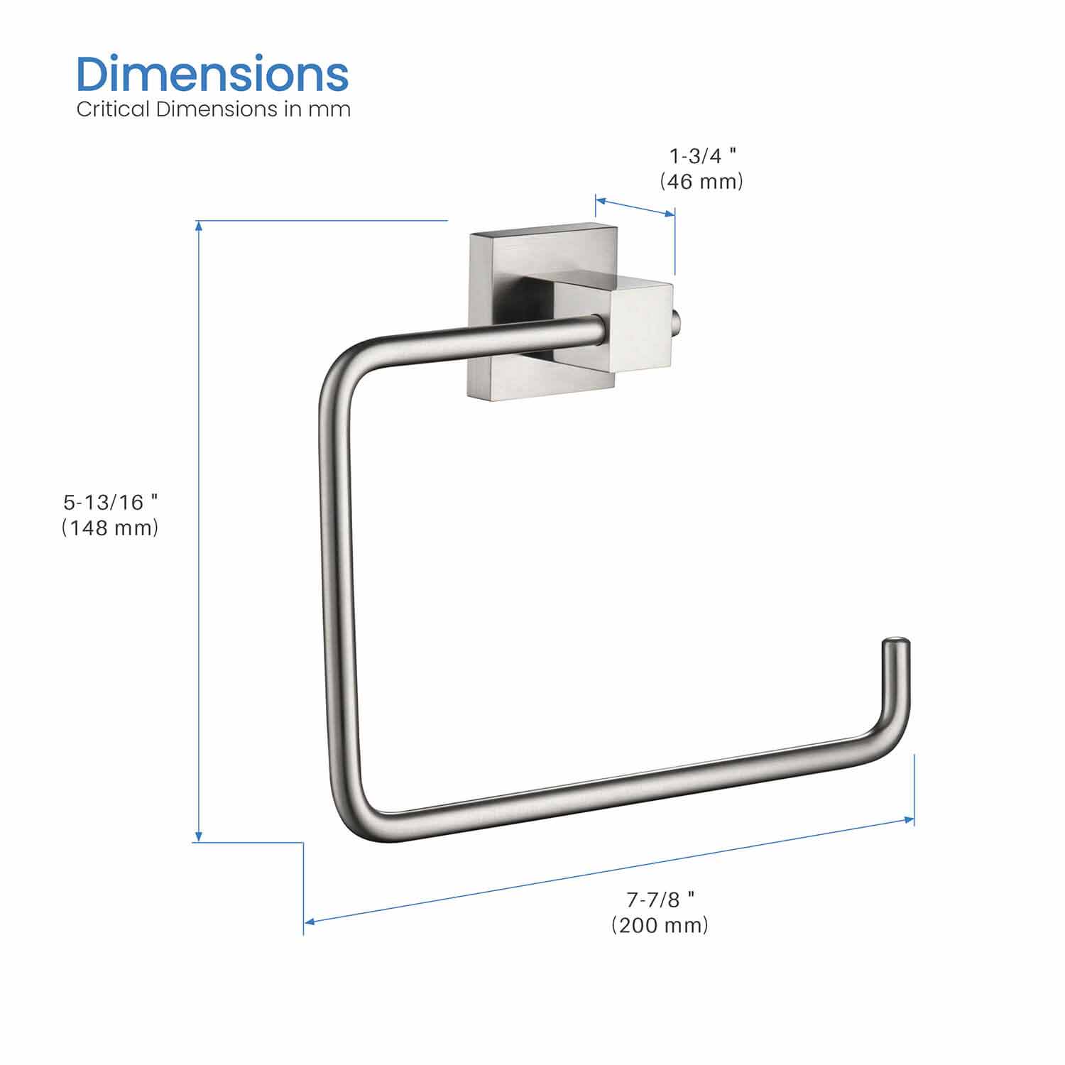 KIBI Cube Bathroom Towel Ring – KBA1506