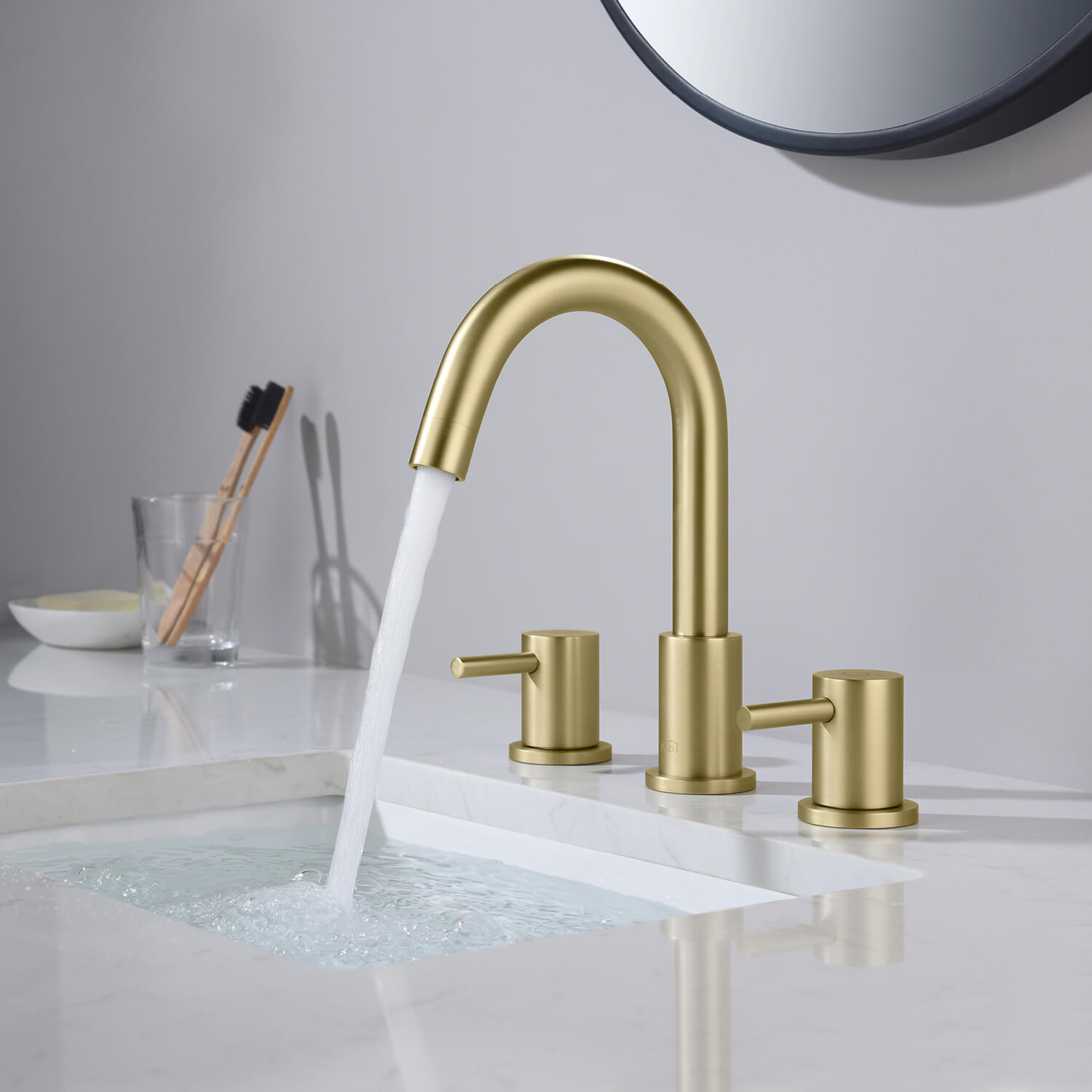 KIBI Circular 8″ Widespread Bathroom Faucet with Pop-up – KBF1016