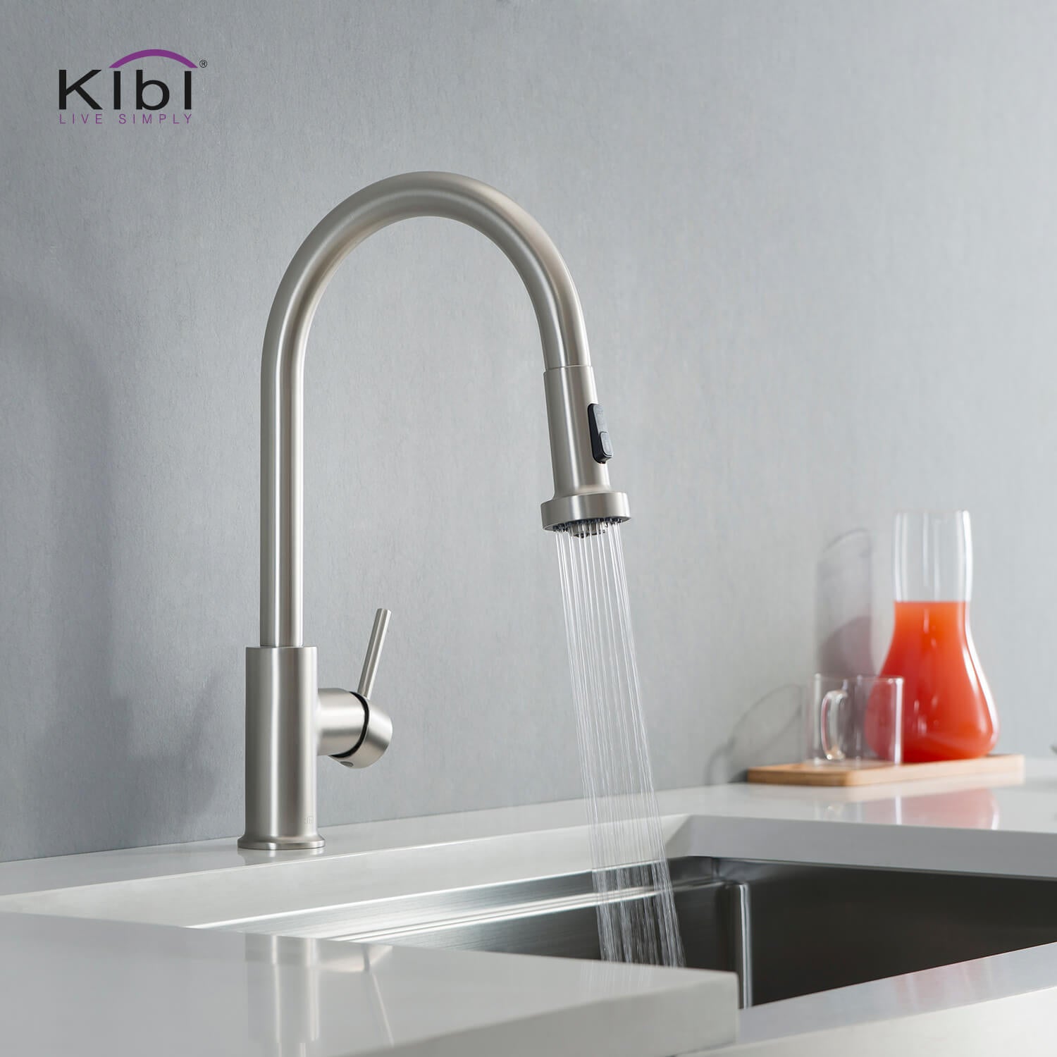 KIBI - Casa Single Handle High Arc Pull Down Kitchen Faucet – KKF2002
