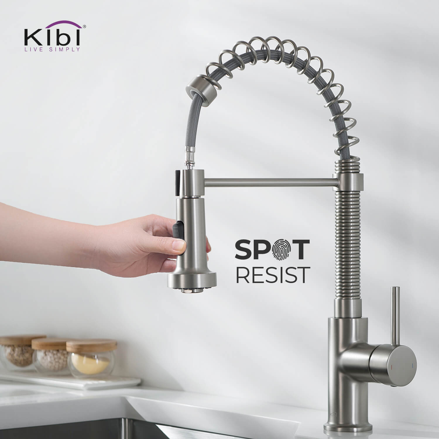 KIBI - Aurora Single Handle High Arc Pull Down Kitchen Faucet – KKF2003