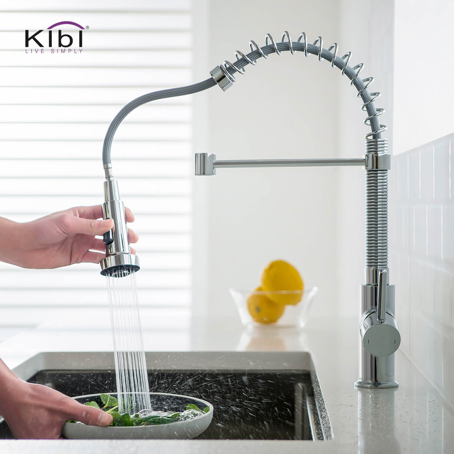 KIBI - Aurora Single Handle High Arc Pull Down Kitchen Faucet – KKF2003