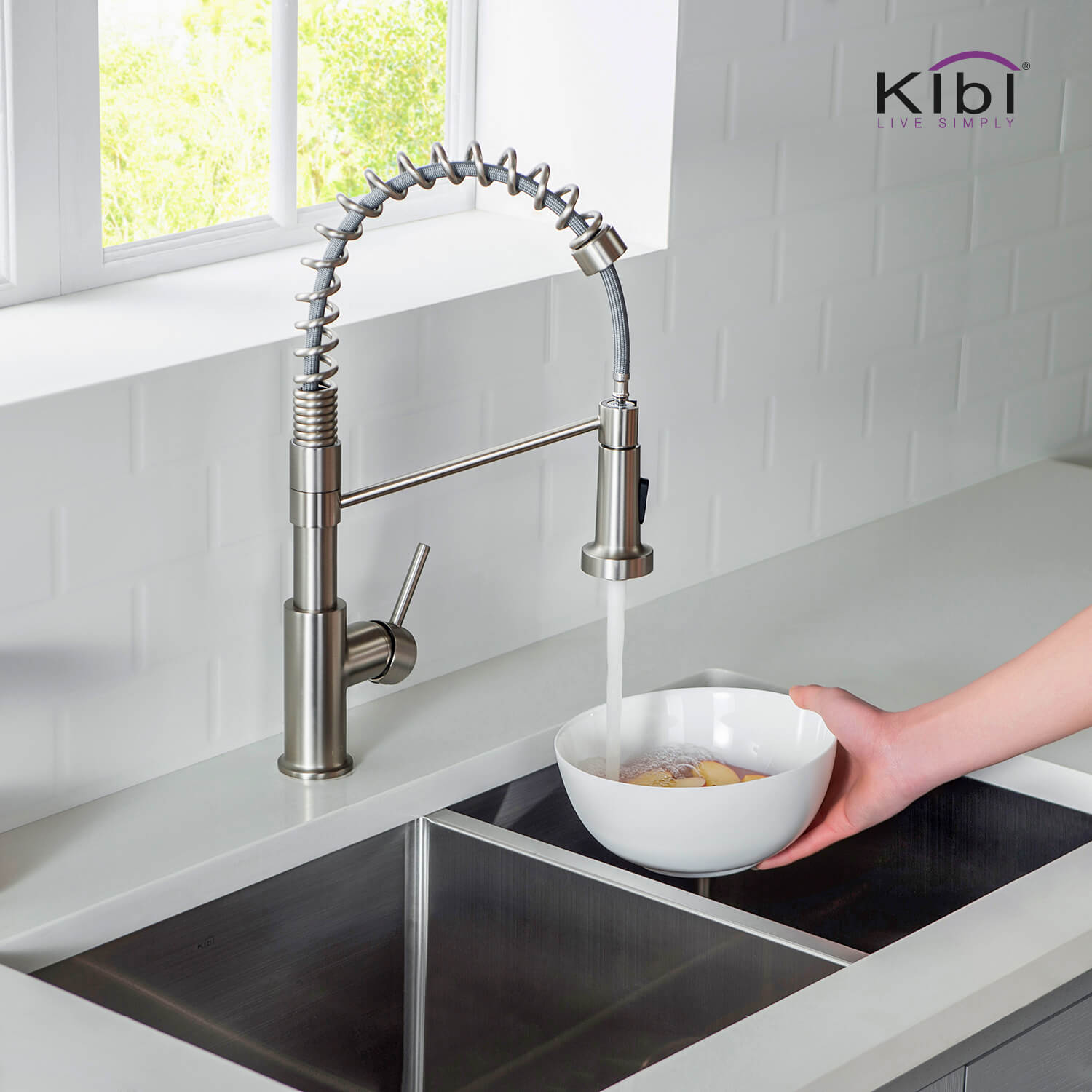 KIBI Lodi Single Handle High Arc Pull Down Kitchen Faucet – KKF2004